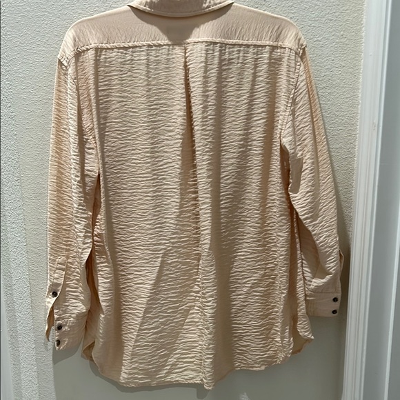 BANANA REPUBLIC women light peach and Cream Button-Up Shirt - Picture 7 of 11